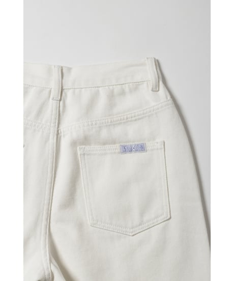 Relaxed denim half pants / white