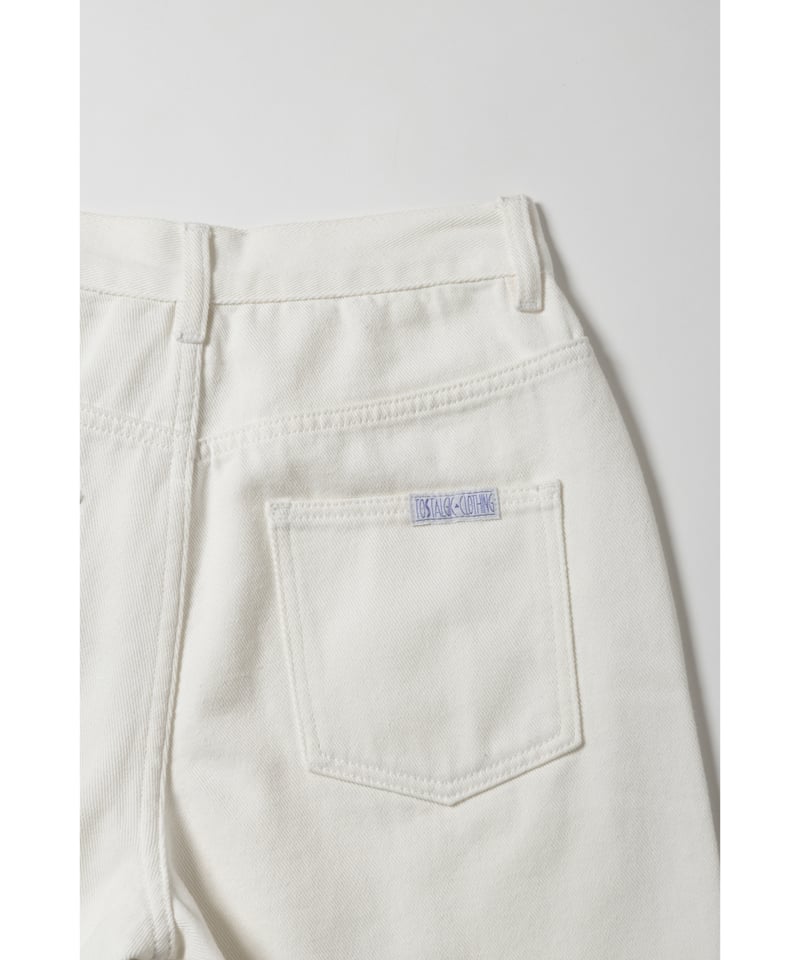 Relaxed denim half pants / white | Tostalgic Cl