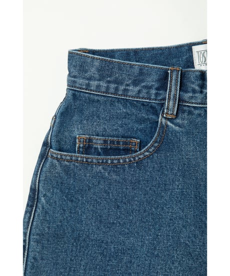 Denim half pants / blue
