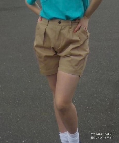 Color half pants / beige