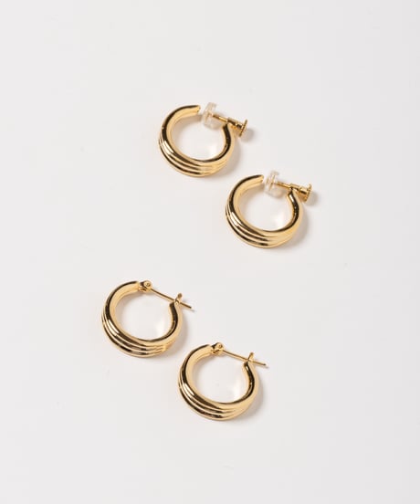 Triple earring / pierce / gold