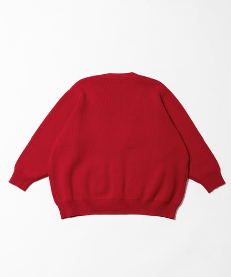 Big knit cardigan / red