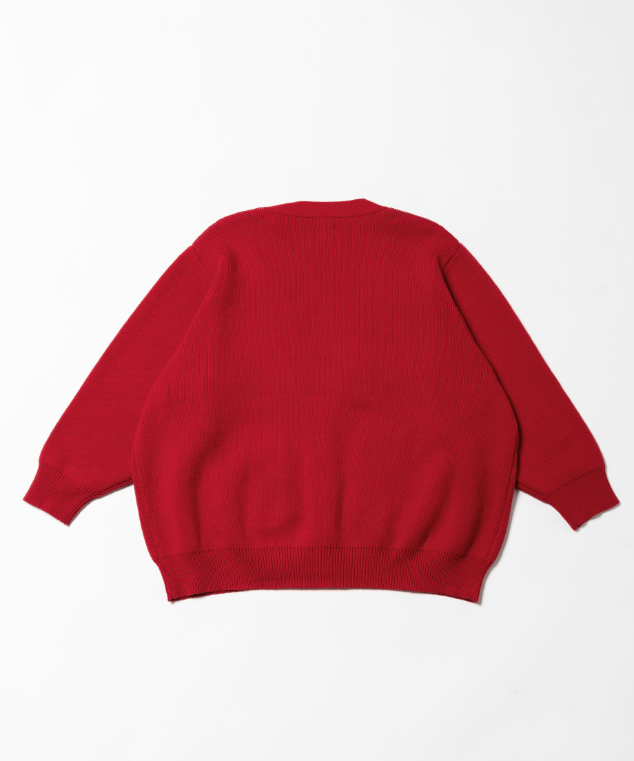 Big knit cardigan / red | Tostalgic Clothing