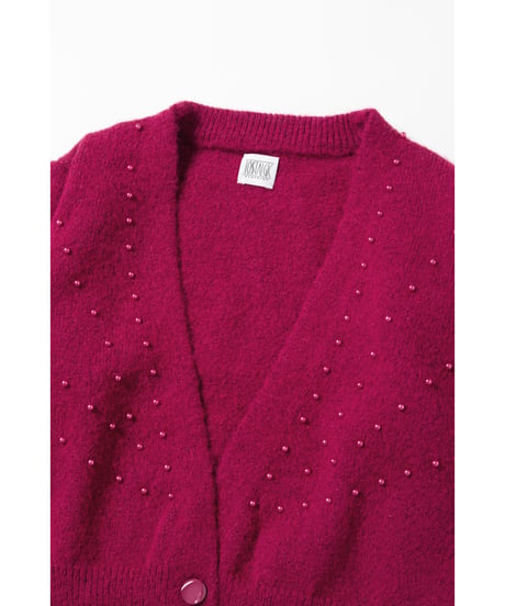Mohairish pearl cardigan / pink