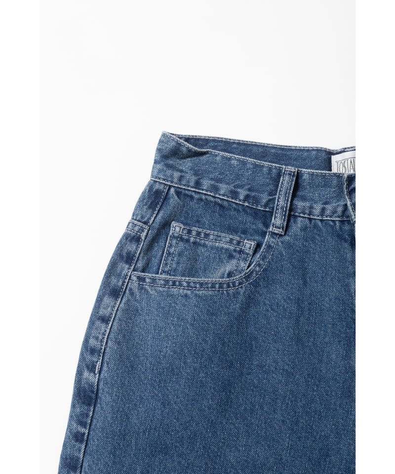 Relaxed denim half pants / blue [ Shipped in la