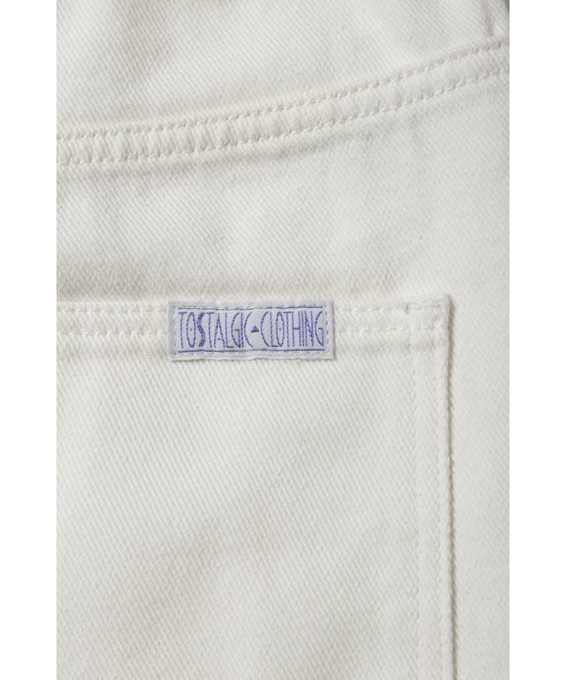 Relaxed denim half pants / white | Tostalgic Cl