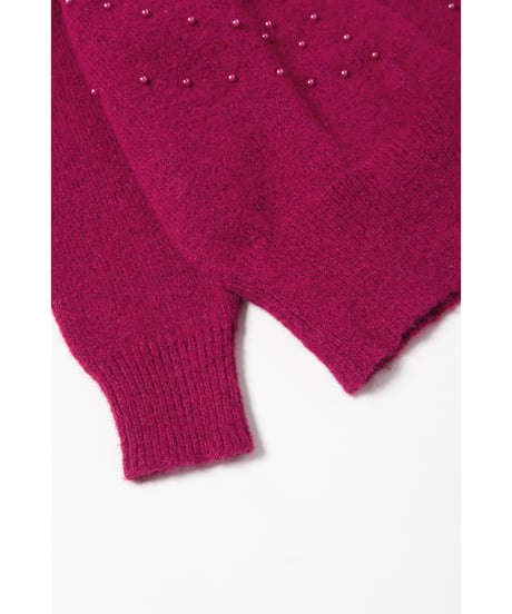 Mohairish pearl cardigan / pink