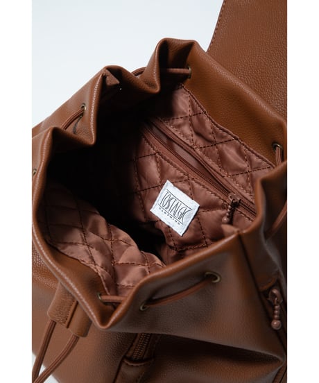 Mini leather back pack / light brown