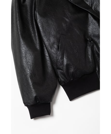 2way leather jacket / black