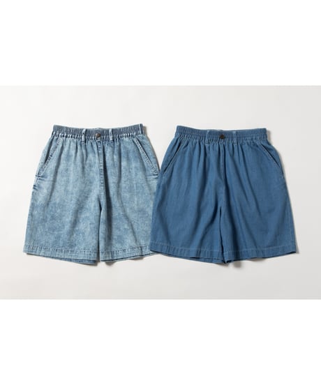 Summer denim half pants / acid wash