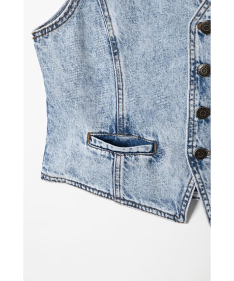 80s denim vest / acid wash