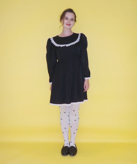 Frill dress / black