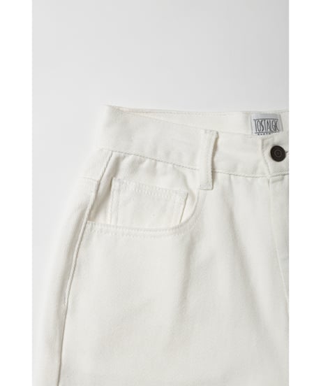 Relaxed denim half pants / white