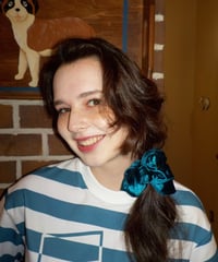 Velour scrunchie / green