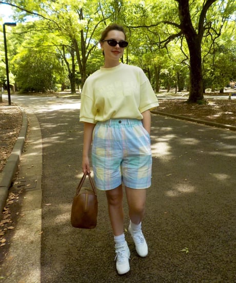 Waffle logo tee / yellow