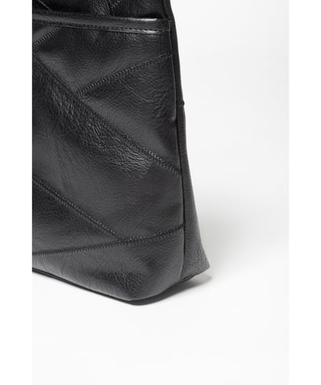 Leather patchwork style bag / black