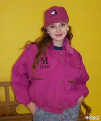 Mickey flight jacket / pink