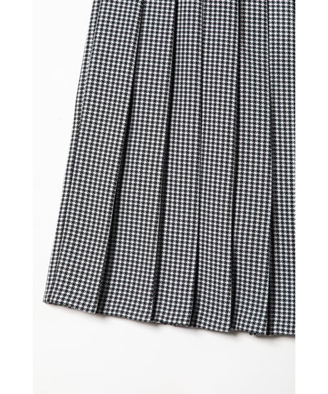 Pleated skirt / gingham plaid
