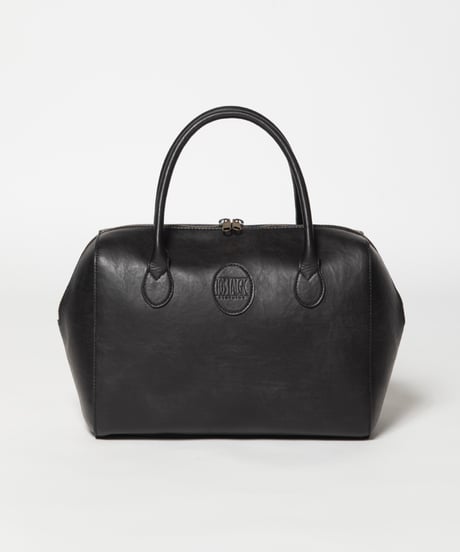 Leather boston bag / black