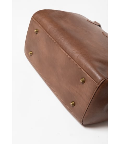Leather boston bag / brown