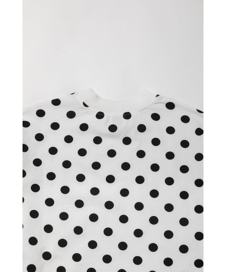 High neck long sleeve pocket tee / polka dots