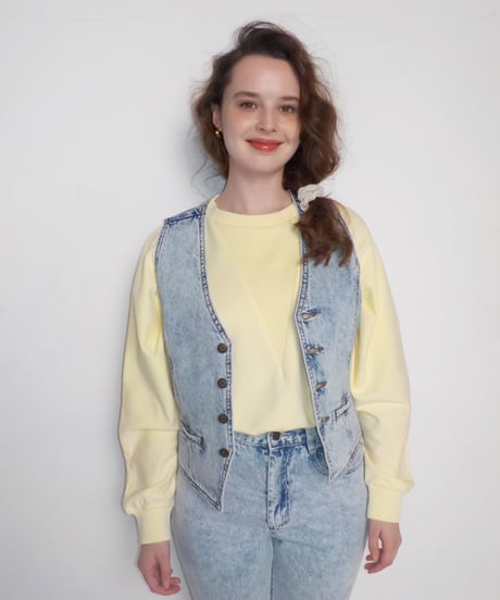 Light ribbed sweatshirt / yellow