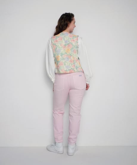 80s denim vest / floral
