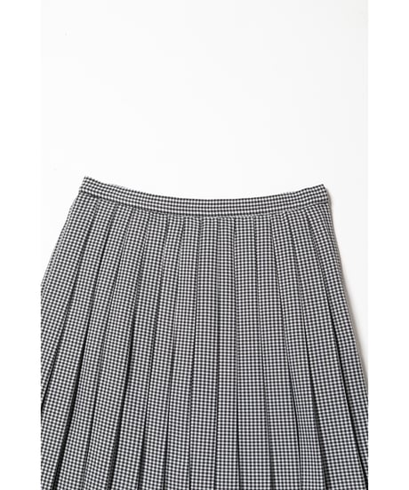 Pleated skirt / gingham plaid