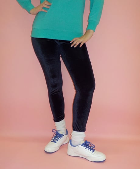 Velour leggins / blue black