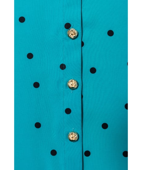 Collar blouse / green dots