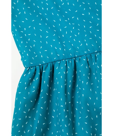 Square buttons dress / turquoise