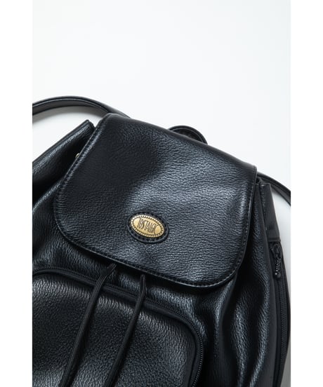 Mini leather back pack / black