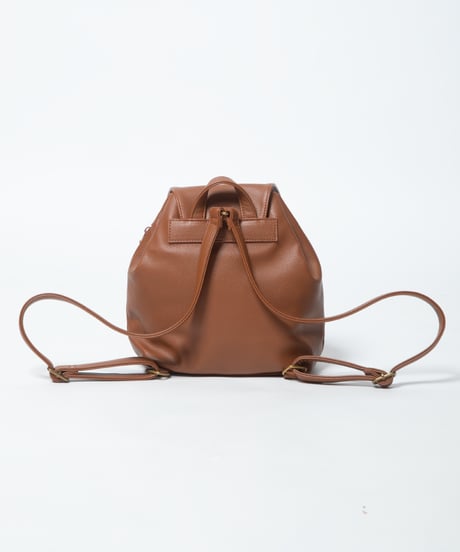 Mini leather back pack / light brown
