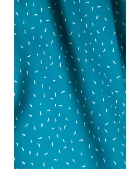 Square buttons dress / turquoise