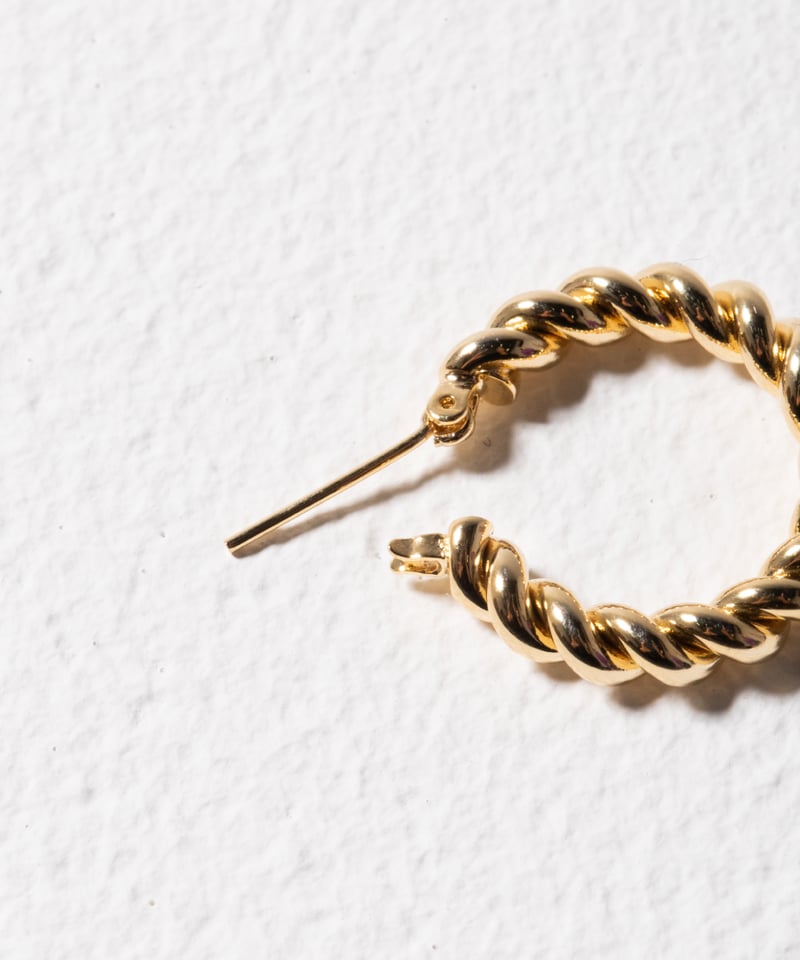 Twisted hoop earring / pierce / gold | Tostalgi