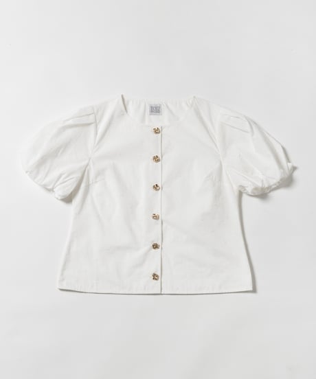 Polka dots embroidery blouse / white