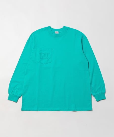 High neck long sleeve pocket tee / green