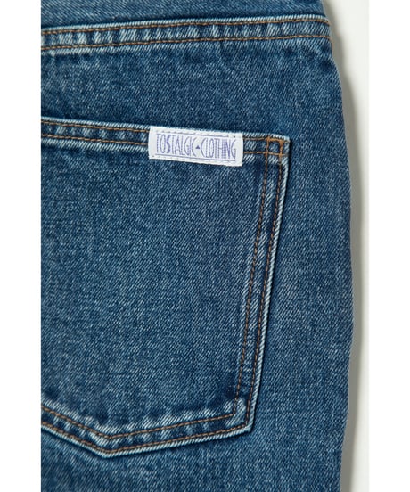 Denim half pants / blue