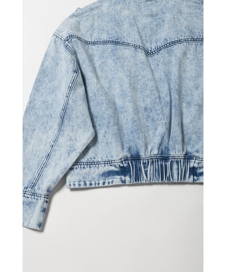 Denim biker jacket/ acid wash