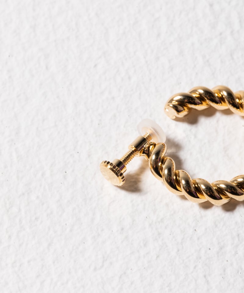 【美品】Twisted Hoop Pierces Twisted hoop earring / pierce / gold | Tostalgi