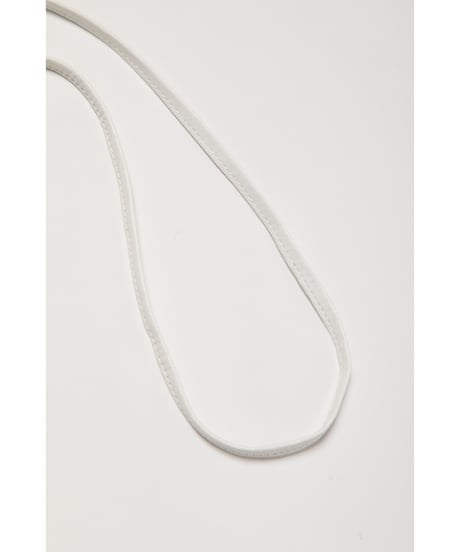 Ribbon leather shoulder bag / white
