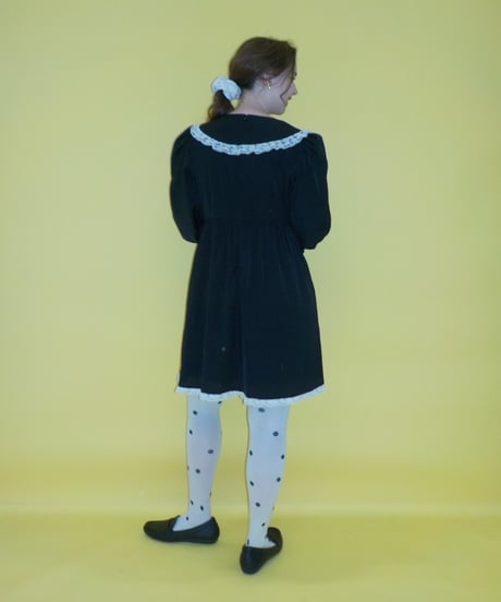 Frill dress / black