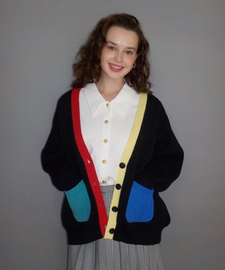 Big knit cardigan / colorful