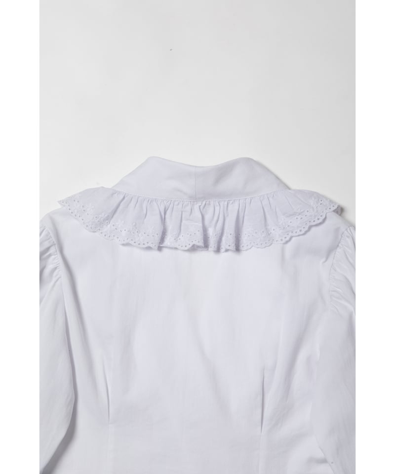トップス Cotton frill collar blouse / white Cotton frill collar blouse / white | Tostalgic