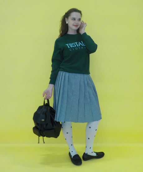 Pleated skirt / gingham plaid