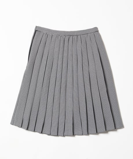 Pleated skirt / gingham plaid