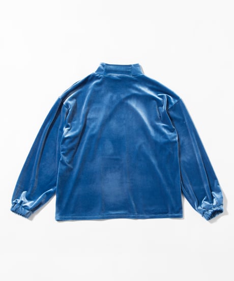Velours high necked tops / blue