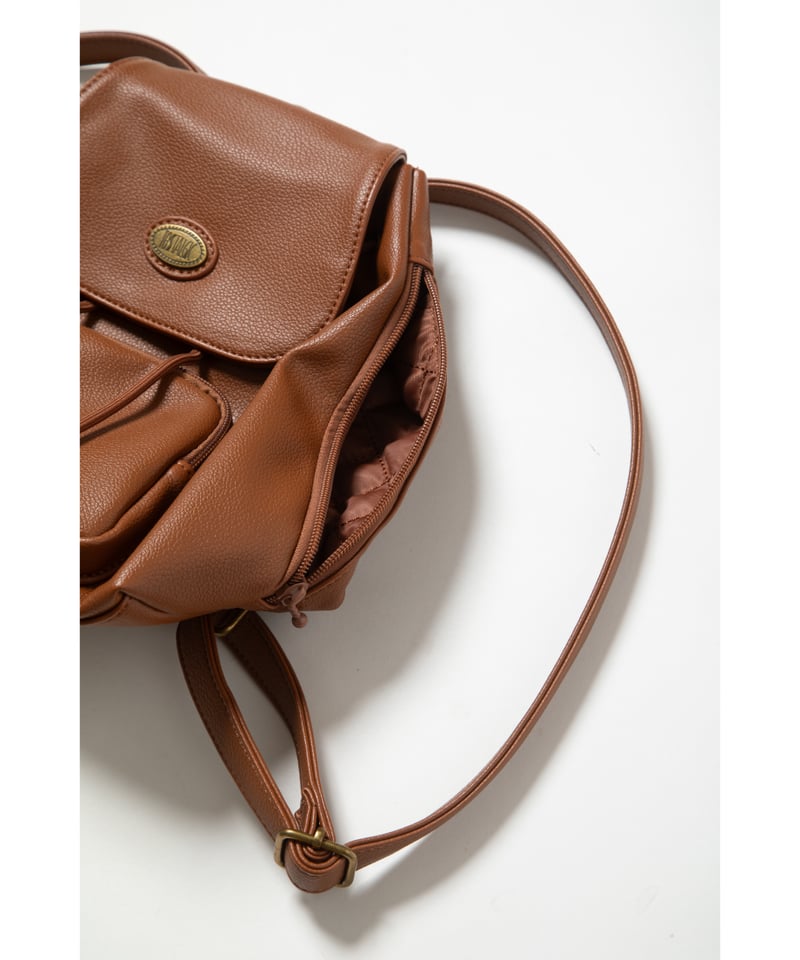 Mini leather back pack / light brown | Tostalgi