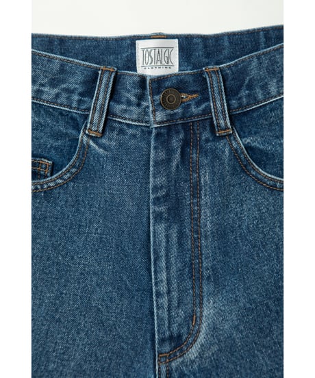 Denim half pants / blue