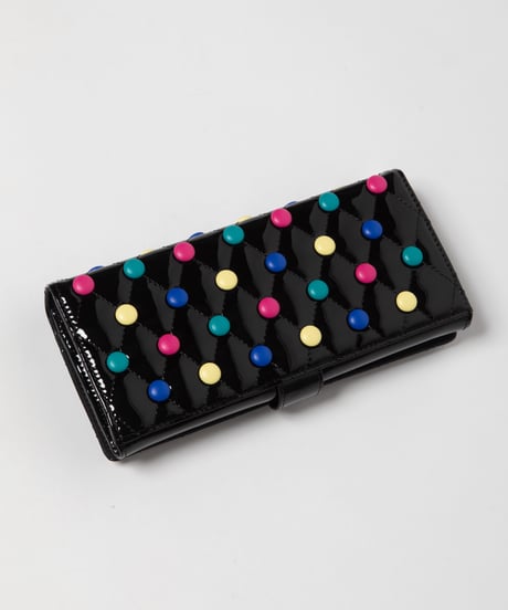 Quilted candies long wallet / black